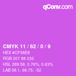 Color code: CMYK 11 / 62 / 0 / 9 | qconv.com