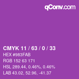 Farbcode: CMYK 11 / 63 / 0 / 33 | qconv.com
