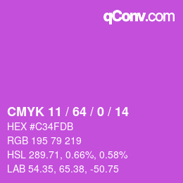 Código de color: CMYK 11 / 64 / 0 / 14 | qconv.com