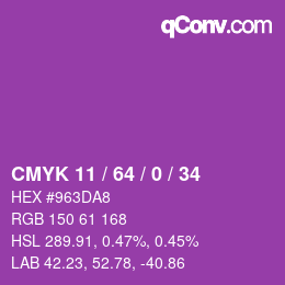 Color code: CMYK 11 / 64 / 0 / 34 | qconv.com