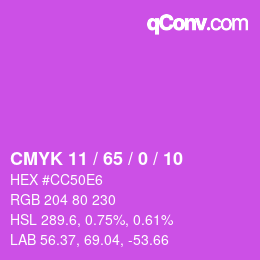 Color code: CMYK 11 / 65 / 0 / 10 | qconv.com