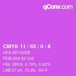 カラーコード: CMYK 11 / 65 / 0 / 8 | qconv.com