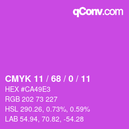Color code: CMYK 11 / 68 / 0 / 11 | qconv.com