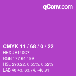 Color code: CMYK 11 / 68 / 0 / 22 | qconv.com