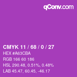 Farbcode: CMYK 11 / 68 / 0 / 27 | qconv.com