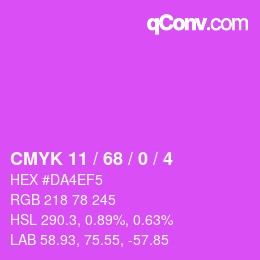 Color code: CMYK 11 / 68 / 0 / 4 | qconv.com