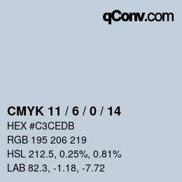 Color code: CMYK 11 / 6 / 0 / 14 | qconv.com