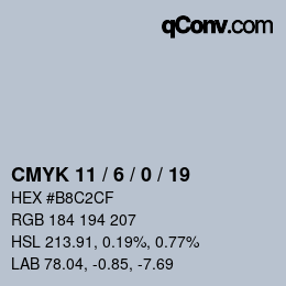 Color code: CMYK 11 / 6 / 0 / 19 | qconv.com