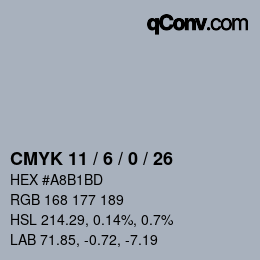 Color code: CMYK 11 / 6 / 0 / 26 | qconv.com