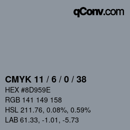 Color code: CMYK 11 / 6 / 0 / 38 | qconv.com