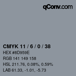 Color code: CMYK 11 / 6 / 0 / 38 | qconv.com