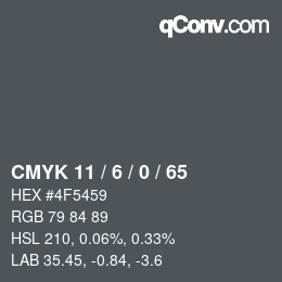 Color code: CMYK 11 / 6 / 0 / 65 | qconv.com