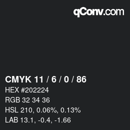 Color code: CMYK 11 / 6 / 0 / 86 | qconv.com