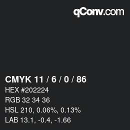 Color code: CMYK 11 / 6 / 0 / 86 | qconv.com