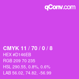 Color code: CMYK 11 / 70 / 0 / 8 | qconv.com