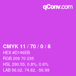 颜色代码: CMYK 11 / 70 / 0 / 8 | qconv.com