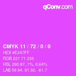 Color code: CMYK 11 / 72 / 0 / 0 | qconv.com