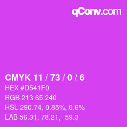 Color code: CMYK 11 / 73 / 0 / 6 | qconv.com