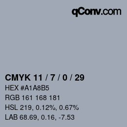 Color code: CMYK 11 / 7 / 0 / 29 | qconv.com