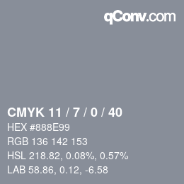 Color code: CMYK 11 / 7 / 0 / 40 | qconv.com