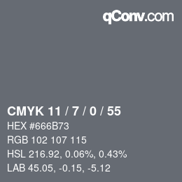 Color code: CMYK 11 / 7 / 0 / 55 | qconv.com