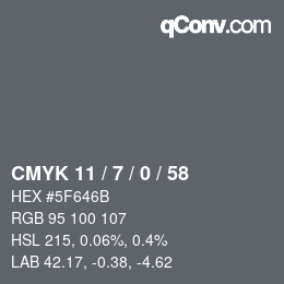 Color code: CMYK 11 / 7 / 0 / 58 | qconv.com