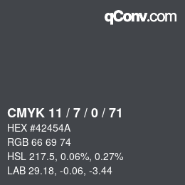 Color code: CMYK 11 / 7 / 0 / 71 | qconv.com