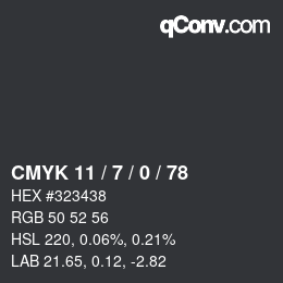 Color code: CMYK 11 / 7 / 0 / 78 | qconv.com