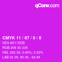 Código de color: CMYK 11 / 87 / 0 / 8 | qconv.com
