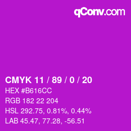Color code: CMYK 11 / 89 / 0 / 20 | qconv.com