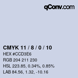 カラーコード: CMYK 11 / 8 / 0 / 10 | qconv.com