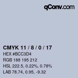 Color code: CMYK 11 / 8 / 0 / 17 | qconv.com