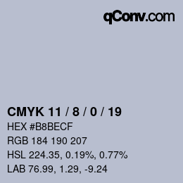 Color code: CMYK 11 / 8 / 0 / 19 | qconv.com