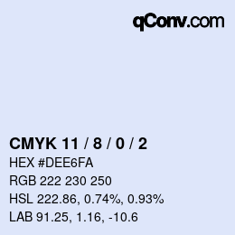 カラーコード: CMYK 11 / 8 / 0 / 2 | qconv.com