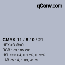 Color code: CMYK 11 / 8 / 0 / 21 | qconv.com