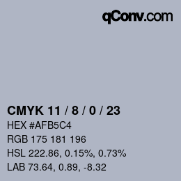 Color code: CMYK 11 / 8 / 0 / 23 | qconv.com