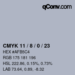 カラーコード: CMYK 11 / 8 / 0 / 23 | qconv.com