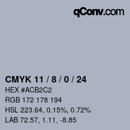 カラーコード: CMYK 11 / 8 / 0 / 24 | qconv.com