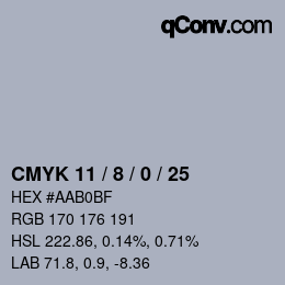 Color code: CMYK 11 / 8 / 0 / 25 | qconv.com