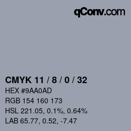 Color code: CMYK 11 / 8 / 0 / 32 | qconv.com