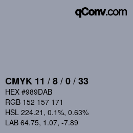 Color code: CMYK 11 / 8 / 0 / 33 | qconv.com