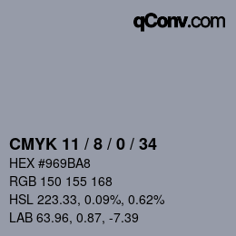 Color code: CMYK 11 / 8 / 0 / 34 | qconv.com