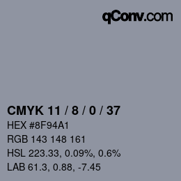 Color code: CMYK 11 / 8 / 0 / 37 | qconv.com