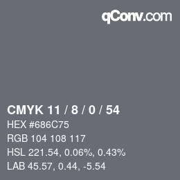 Color code: CMYK 11 / 8 / 0 / 54 | qconv.com