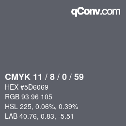 Color code: CMYK 11 / 8 / 0 / 59 | qconv.com