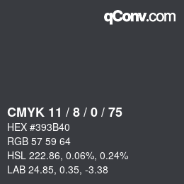 颜色代码: CMYK 11 / 8 / 0 / 75 | qconv.com