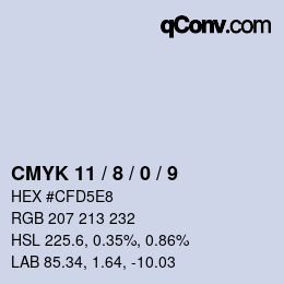 Code couleur: CMYK 11 / 8 / 0 / 9 | qconv.com