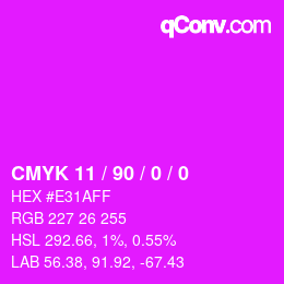 Color code: CMYK 11 / 90 / 0 / 0 | qconv.com