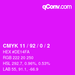 Color code: CMYK 11 / 92 / 0 / 2 | qconv.com
