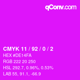 Color code: CMYK 11 / 92 / 0 / 2 | qconv.com